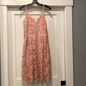 Love…ady blish pink laser cut floral dress, size medium